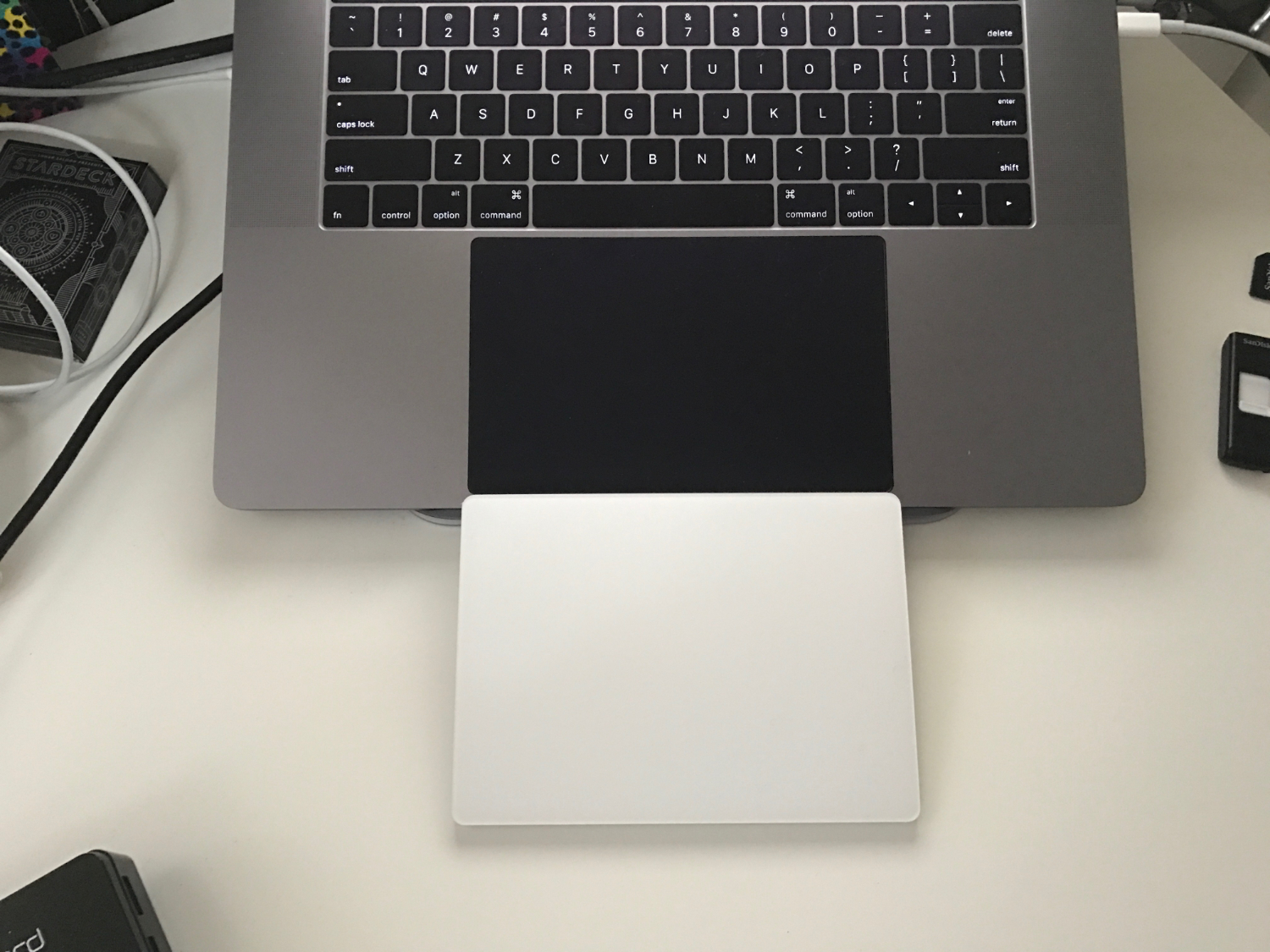 Shot of the massive trackpad