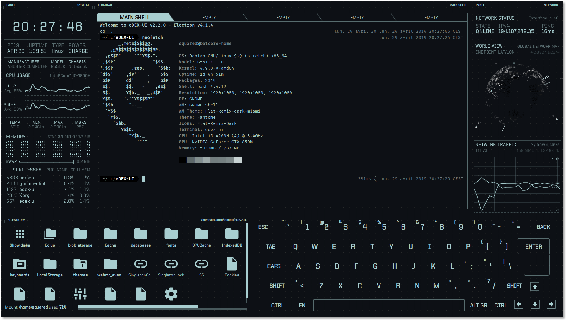 eDEX-UI screenshot