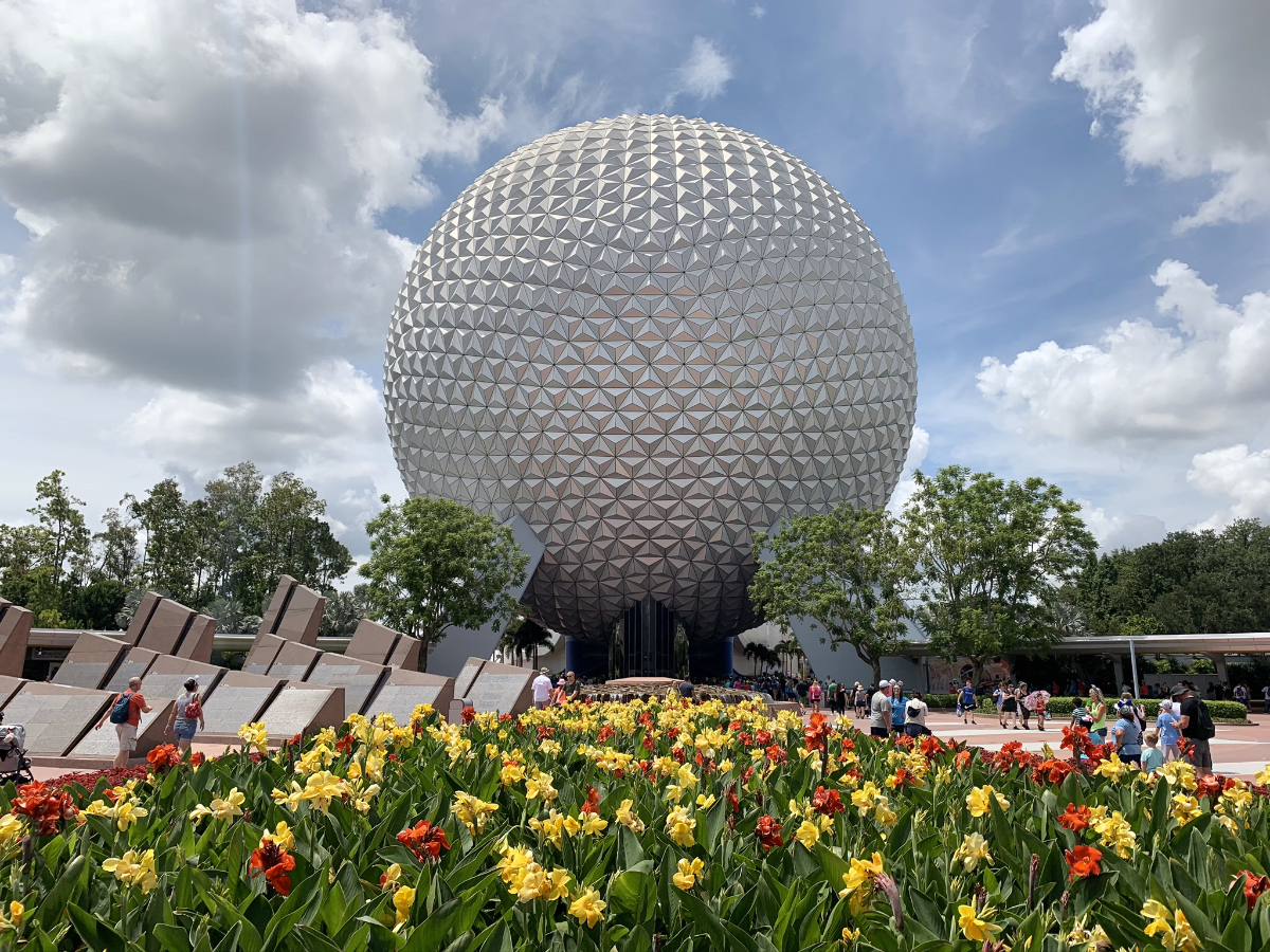 The EPCOT ball in daytime
